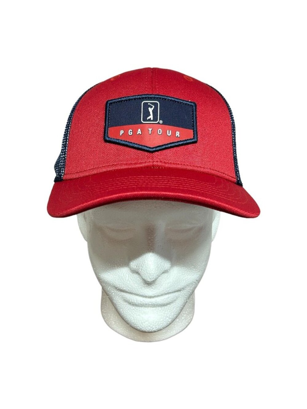 PGA Tour Pro Series Golf Hat Americana Red Blue Logo Patch Trucker Snapback New
